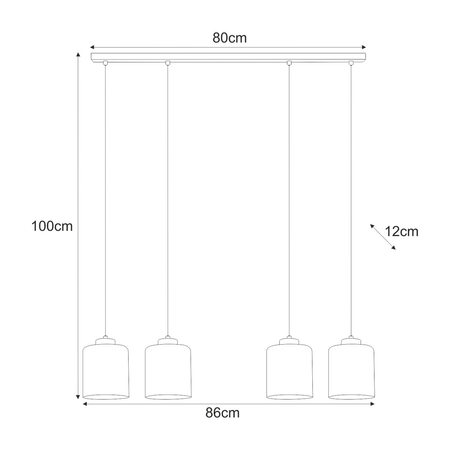 Lampa wisząca Kaja SORO K-5571 czarny, bursztynowy
