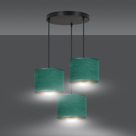 Lampa wisząca HILDE 3 BL PREMIUM GREEN Emibig 1051/3PREM zielony