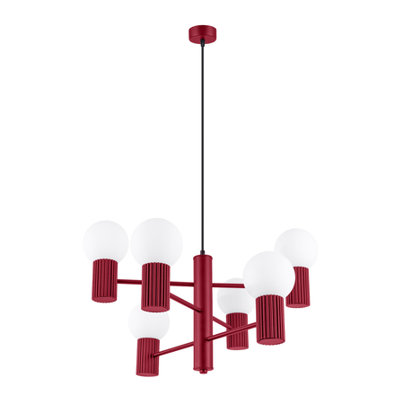 Sollux Lighting Żyrandol HALO 6 burgund SL.1837