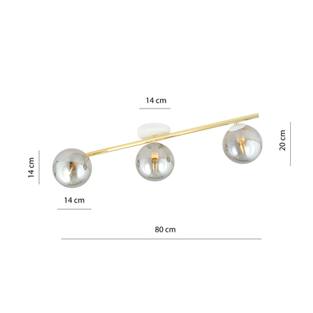 Lampa sufitowa SPLENDI 3 Emibig 1247/3 biały/złoty