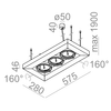 Lampa wisząca AQForm Cadva 111 x 3 Czarny Struktura
