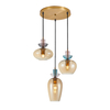 Lampa wisząca Italux Fanda PND-31882-3A-GD-AMB Złoty