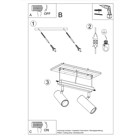Sollux Lighting Plafon DIREZIONE 2 biały SL.0496