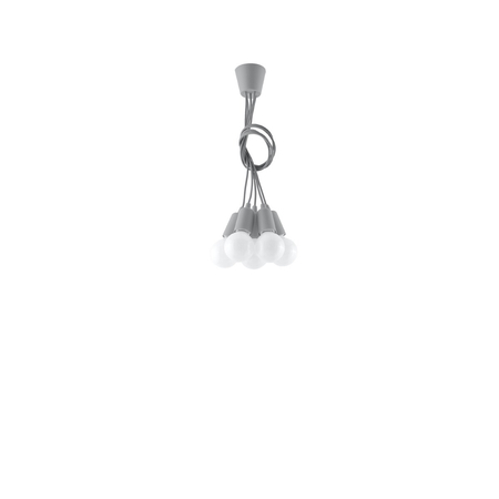 Sollux Lighting Lampa wisząca DIEGO 5 szara SL.0577