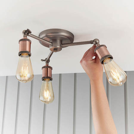 Lampa sufitowa Endon Lighting Hal 76124 miedziany