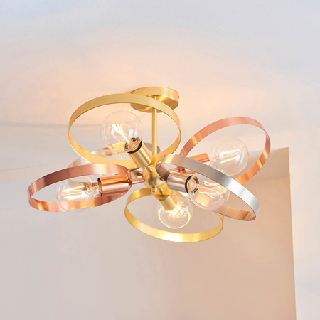 Lampa sufitowa Endon Lighting Hoop 91935 mosiądz