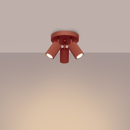 Sollux Lighting Plafon KARBON 3P ochra czerwona SL.1639