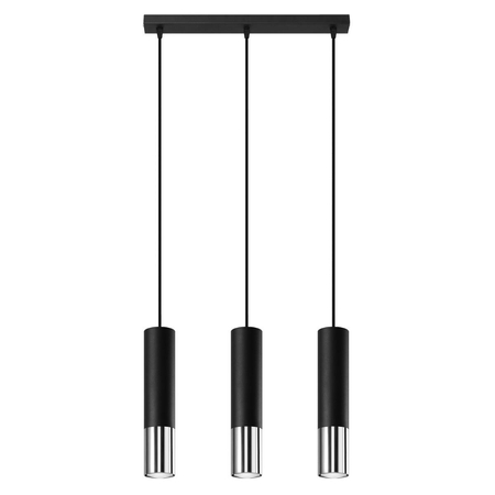 Sollux Lighting Lampa wisząca LOOPEZ 3L czarny/chrom SL.0942