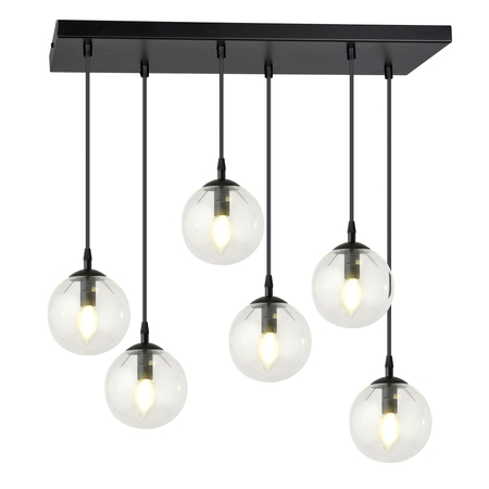 Lampa wisząca COSMO 6 BL TRANSPARENT Emibig 711/6 czarny