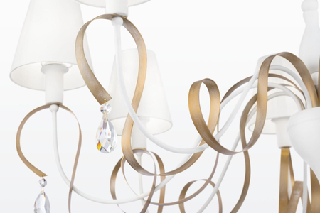 Żyrandol Maytoni ARM010-08-W Intreccio - Biały z dodatkiem złota