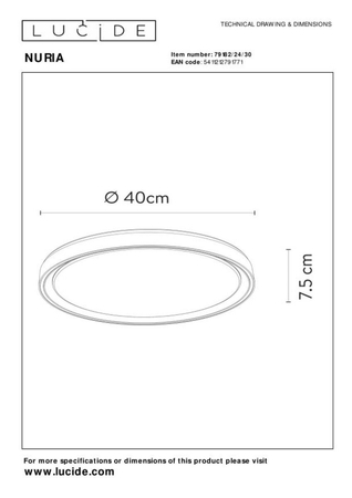 Lampa sufitowa Lucide NURIA 79182/24/30 czarny