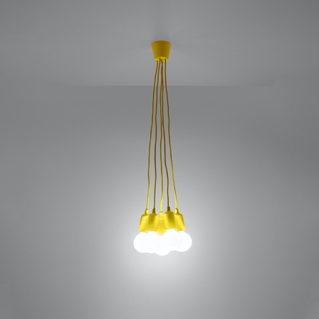 Sollux Lighting Lampa wisząca DIEGO 5 żółta SL.0580