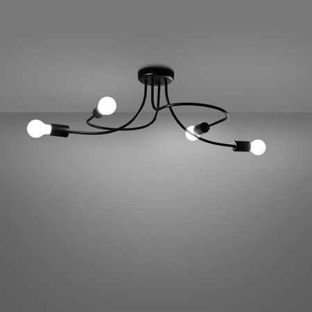 Sollux Lighting Żyrandol LEVAR 4 czarny SL.1455