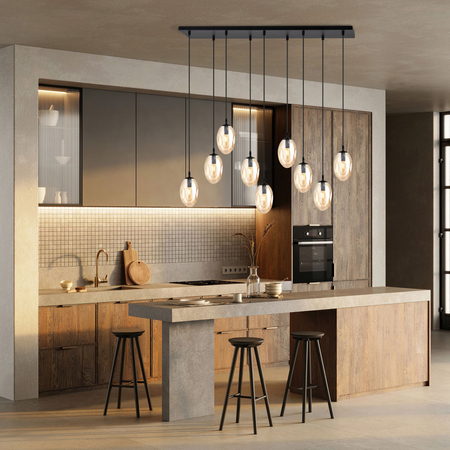 Lampa wisząca ASTRAL 9 Emibig 1267/9 czarny/złoty