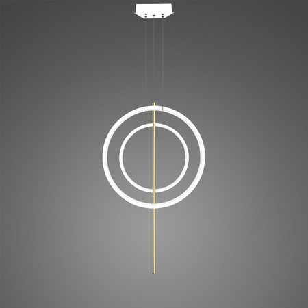 Lampa wisząca Linea No.5 60/40cm białozłota ściemnialna 3k