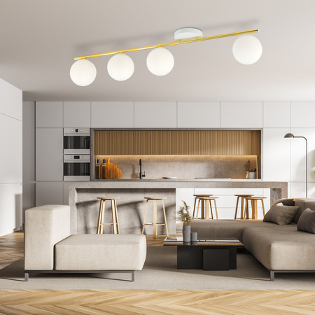 Lampa sufitowa MONZA 4 Emibig 1253/4 biały/złoty