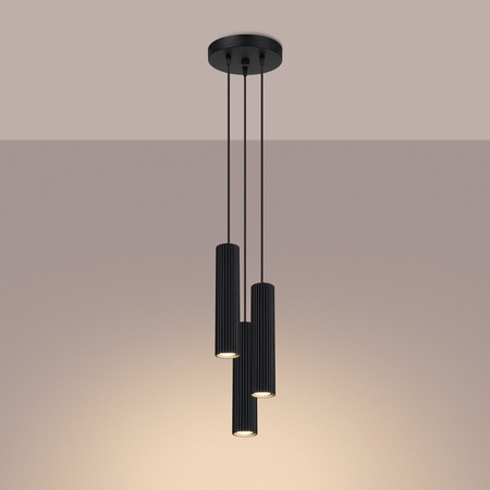 Sollux Lighting Lampa wisząca KARBON 3P czarny SL.1576