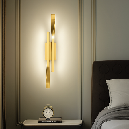 Kinkiet LED Abigali Vargo 12W nowoczesny 42cm złoty
