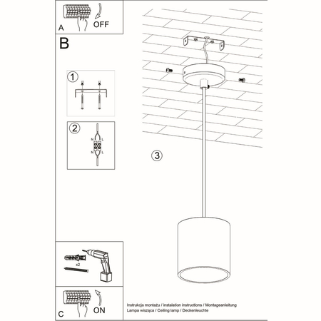 Sollux Lighting Lampa wisząca ORBIS 1 szary SL.0052