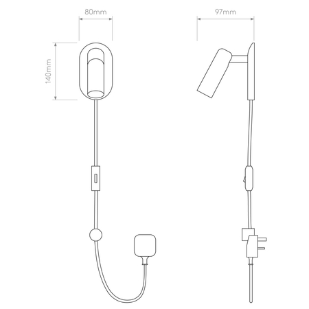 Kinkiet Astro Gio 1473007 Matowy Czarny