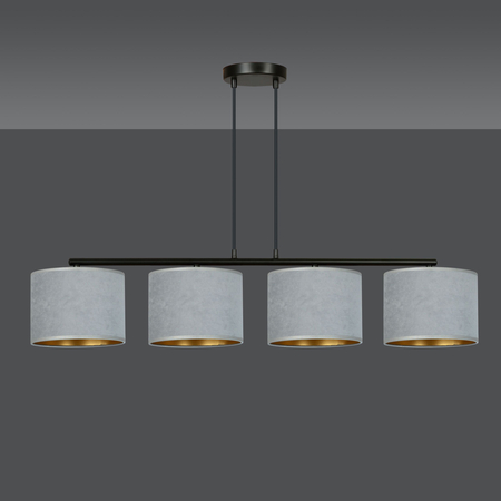 Lampa wisząca HILDE 4 BL GRAY Emibig 1050/4 czarny/chrom