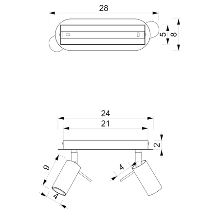 Milagro Lampa sufitowa Preston 2x mini GU10 Niebieski/Biały MLP7623 NIEBIESKI / BIAŁY