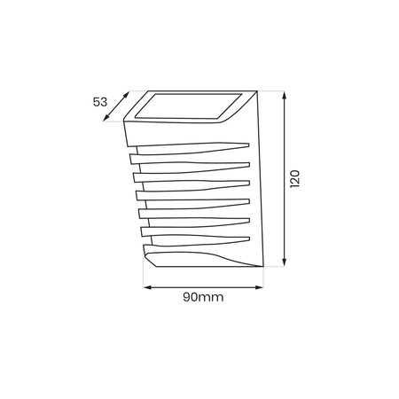 Eko-Light Kinkiet Solarny Strip 3000K EKO0723 CZARNY