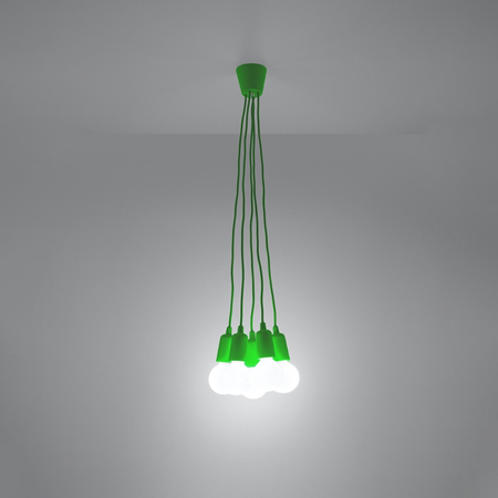 Sollux Lighting Lampa wisząca DIEGO 5 zielony SL.0583