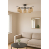 Lampa sufitowa Kaja IGA K-5512 czarny, złoty, bursztynowy