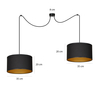 Lampa wisząca ROTO 2 BL BLACK/GOLD Emibig 184/2 czarny/złoty