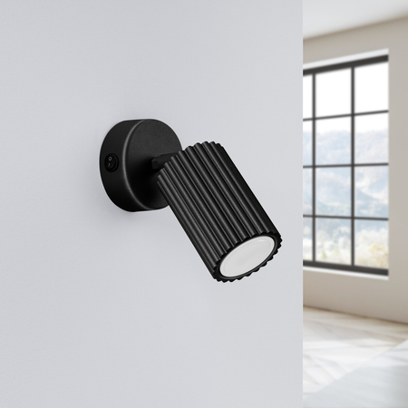 Sollux Lighting Kinkiet KARBON czarny z włącznikiem SL.1579