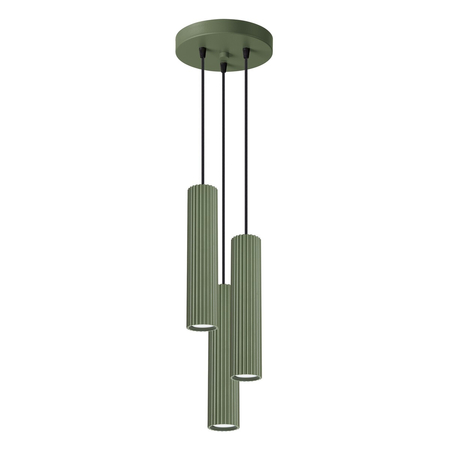 Sollux Lighting Lampa wisząca KARBON 3P zielona oliwka SL.1614