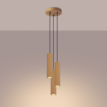 Sollux Lighting Lampa wisząca KARBON 3P złoty SL.1557