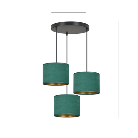 Lampa wisząca HILDE 3 BL PREMIUM GREEN Emibig 1051/3PREM zielony