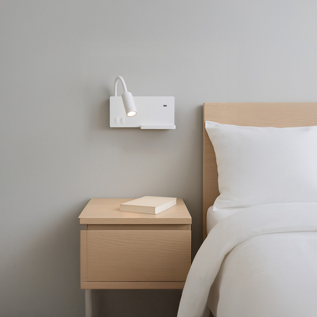 Milagro Lampa nocna z półką Shelf Led 4W+5W+2W lewa Biały ML6343 BIAŁY