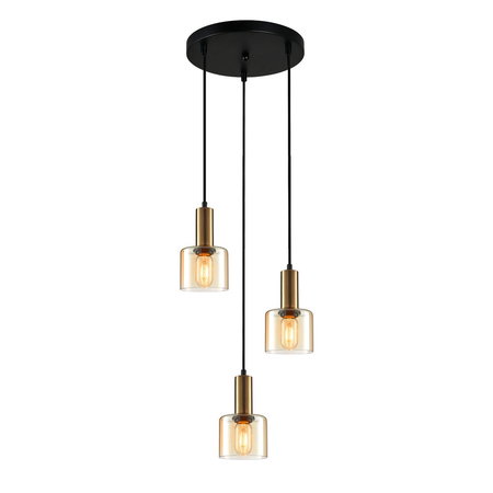 Lampa wisząca Italux PND-65342-3A-BRO+AMB Santia