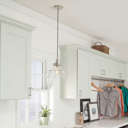 Lampa wisząca Elstead Lighting Baskin szary FE-BASKIN-P-B-PN