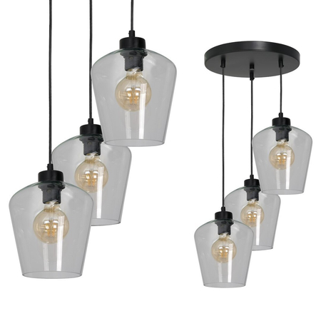 Milagro Lampa wisząca SANTIAGO CLEAR 3xE27 MLP6611 CZARNY