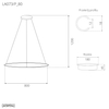 Lampa wisząca Ledowe Okręgi No.1 80cm 2700k czarna ściemnialna Design