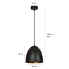 Lampa wisząca LENOX 1 BLACK / WHITE Emibig 391/1 biały/czarny
