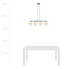 Lampa wisząca PIANO 4 Emibig 1182/4 biały/czarny