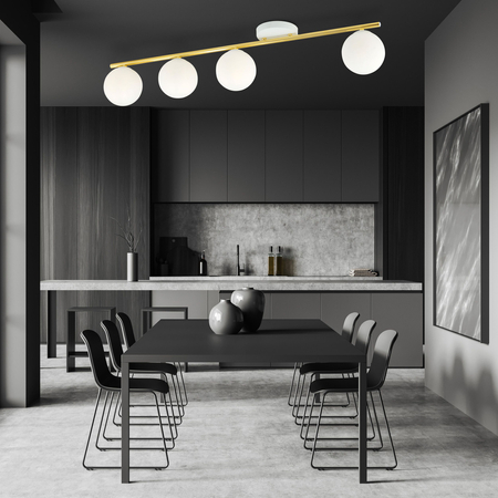 Lampa sufitowa MONZA 4 Emibig 1253/4 biały/złoty