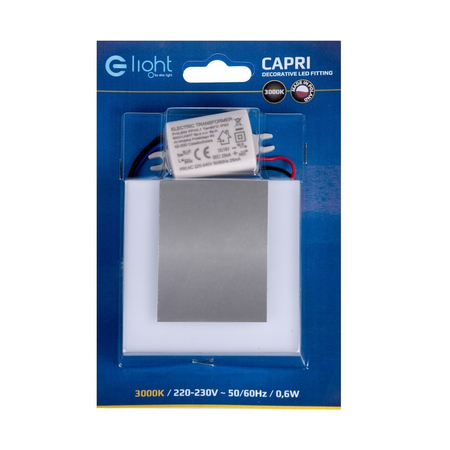 Eko-Light Oprawa schodowa CAPRI Barwa Ciepła 3000K EKS4413 BIAŁY / SREBRNY