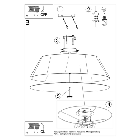Sollux Lighting Plafon VEGA 60 czarny SL.0768