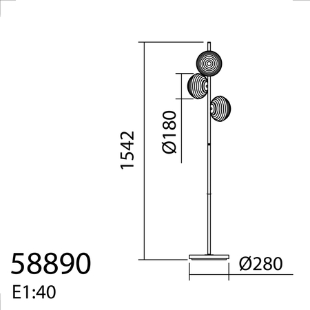 Lampa podłogowa CIAO mosiądz mat 3xE27 Ø18