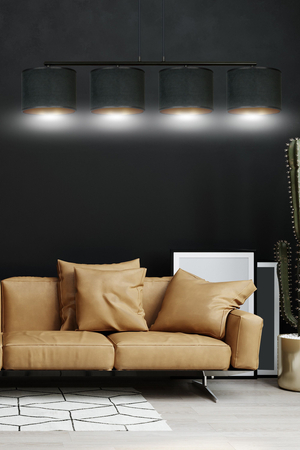 Lampa wisząca HILDE 4 BL BLACK Emibig 1054/4 czarny