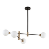 Lampa wisząca Italux Marino PND-9148-4-OPAL Czarny, mosiężny