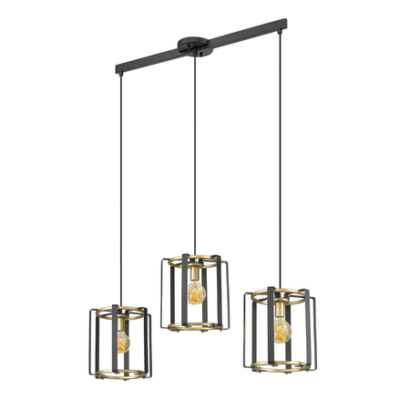 Lampa wisząca Italux Primero PND-44003-3-BK-GD Złoty, czarny mat