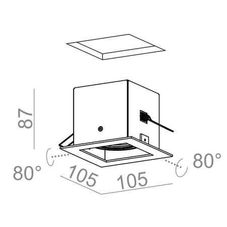 Lampa AQForm Squares 50 X 1 Recessed Biały Struktura