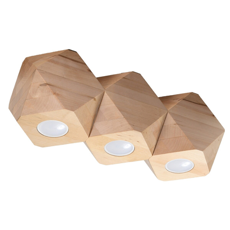 Sollux Lighting Plafon WOODY 3 naturalne drewno SL.1010